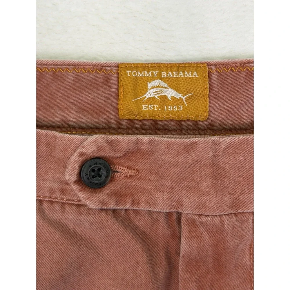 Tommy Bahama Pants Mens 38x32 Pink Salmon Regular Fit Straight Chino Pima Cotton